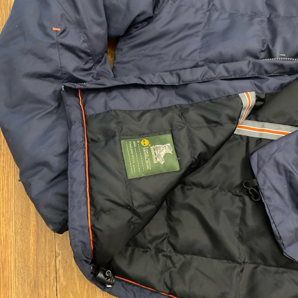 Timberland Weargear Jacket Duck Down Puffer Full Zip Navy Blue Mens Large Flaw - Picture 6 of 16